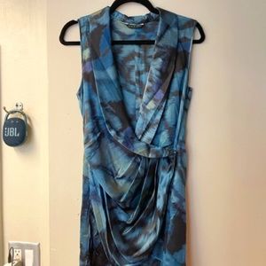 Black Halo Peacock Mini-Dress
